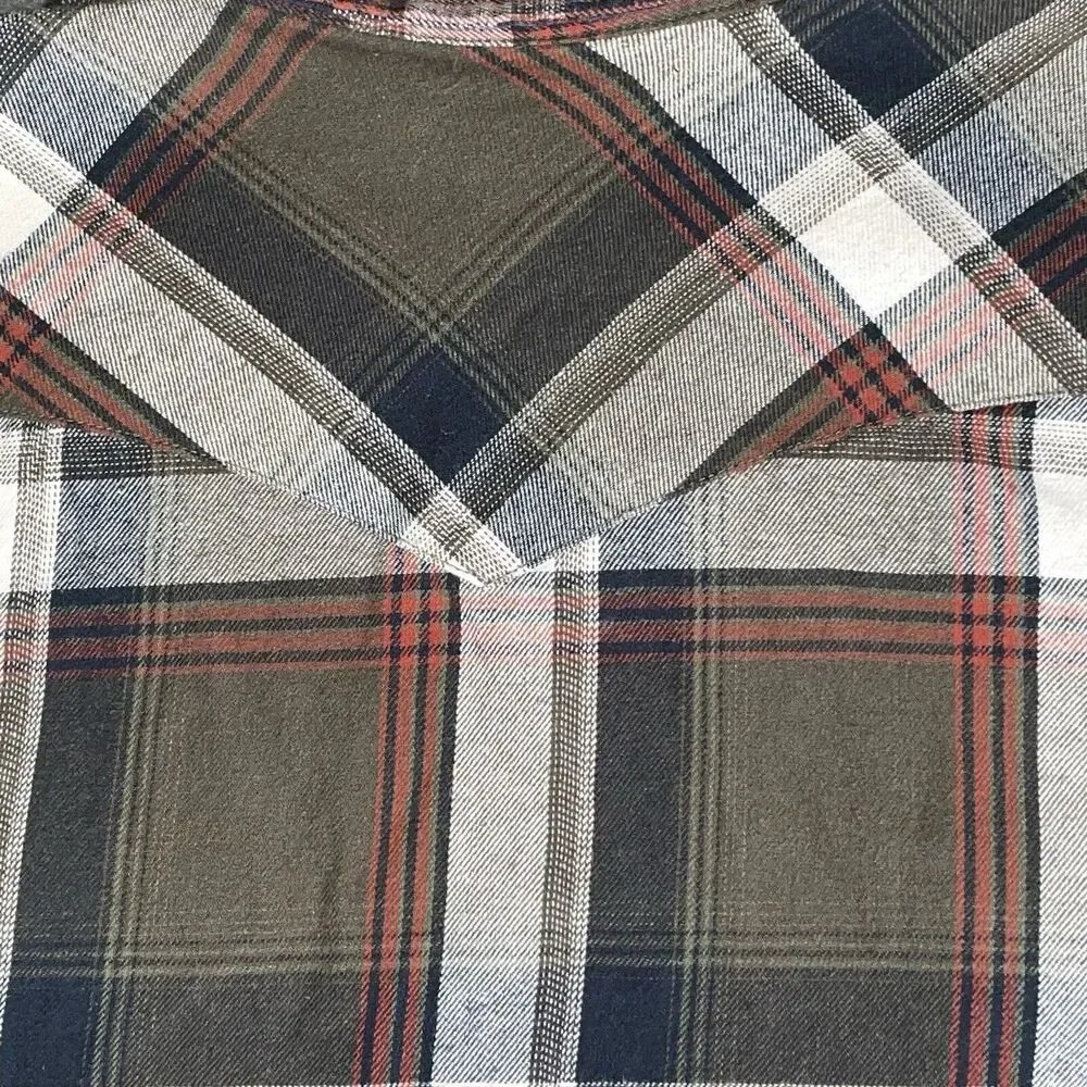 Levi’s Strauss & Co. Jeanswear Plaid Long Sleeve Shirt Mens XL OLIVE GREEN WHITE